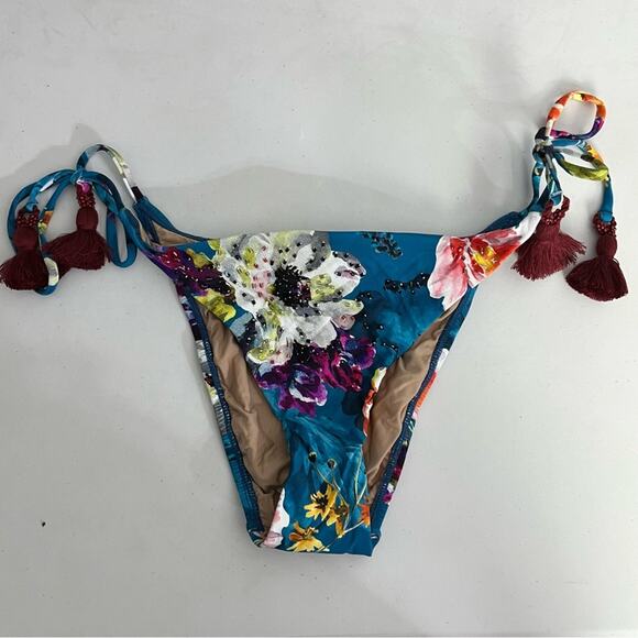Pilyq Spiritual Bloom Beaded Bikini Bottoms Size Large NWT - Picture 2 of 6
